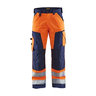 Afbeelding van Blaklader Werkbroek High Vis zonder spijkerzakken 1566 1811 Oranje/Marineblauw C50