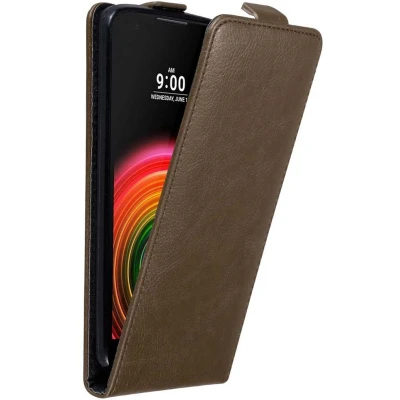 Afbeelding van Cadorabo Hoesje geschikt voor LG X POWER in KOFFIE BRUIN Beschermhoes flip design Case Cover met magnetische sluiting