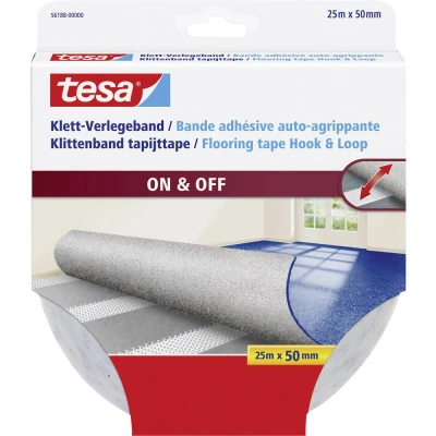 Afbeelding van Tesa Klittenband voor tapijt Om vast te plakken (l x b) 25 m 50 mm Wit 1 stuk(s)