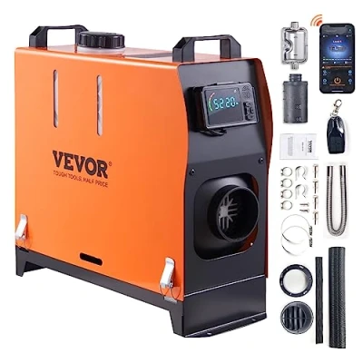 Image de VEVOR Chauffage Diesel Tout en Un Portable 12 V 5 kW Camping Car Réchauffeur de Stationnement 0,16 0,52 L/h d&#039;air 8 36 C