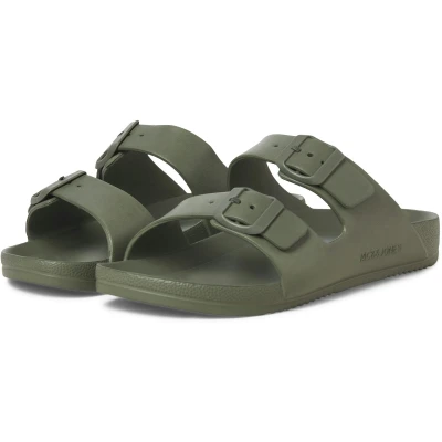 Afbeelding van Jack &amp; Jones Jfwcroxton Moulded Pantoffels, Heren, Maat: 40, Khaki Kunststof