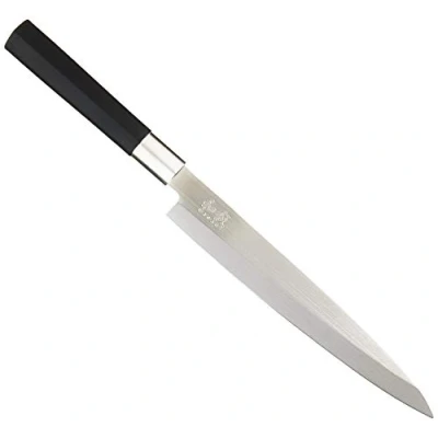 Afbeelding van KAI Wasabi Black Yanagiba Bladlengte 21,0 cm gepolijst roestvrij staal 6A/1K6 58 (±1) HRC zwart polypropyleen handvat sushi mes, sashimi Made in Japan