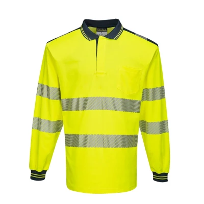 Afbeelding van PW3 Hi Vis Poloshirt Langemouw maat 4XL, YeNa