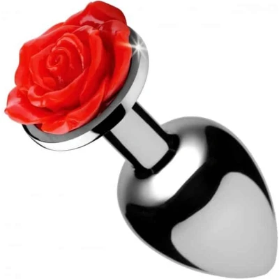 Afbeelding van Red Rose Butt Plug Large
