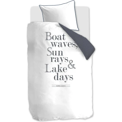 Afbeelding van Riviera Maison Lake Days dekbedovertrek Eenpersoons 140x200/220 Marineblauw