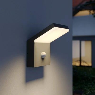 Afbeelding van Arcchio Wandlampen buiten 1licht aluminium, polycarbonaat H: 21.9 cm donkergrijs, wit Inclusief lichtbron