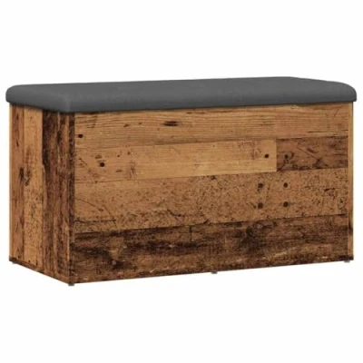 Afbeelding van vidaXL Opbergbankje 82x42x45 cm bewerkt hout oud houtkleurig