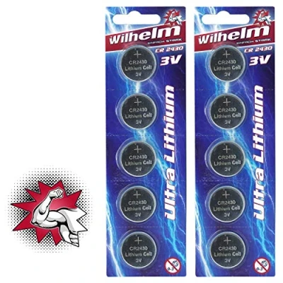 Afbeelding van WILHELM 10 stuks lithiumknoopcellen 3 V 270 mAh Ø 24,3 x mm DL 2430