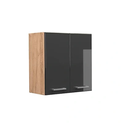 Afbeelding van Vicco Hangkast R Line, Antraciet Hoogglans/Bruin, 60 cm