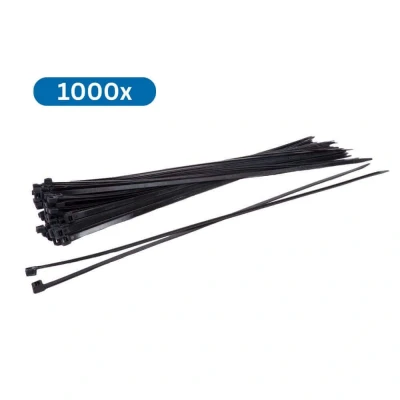 Afbeelding van Kortpack Zwarte Kabelbinders 300 Mm Lang X 4.8 Zwart (1000 Stuks (10 Zakjes Á 100 Stuks))