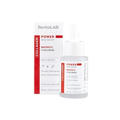 Afbeelding van RevitaLAB Power Face Serum met Collageen en Matrixyl™ Een geconcentreerd product dat speciaal is samengesteld om effectieve huidverzorging tegen tekenen van veroudering te bieden