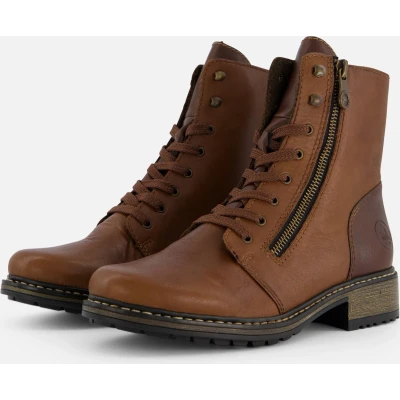 Afbeelding van Rieker Veterschoenen Hoog Cognac Maat 39