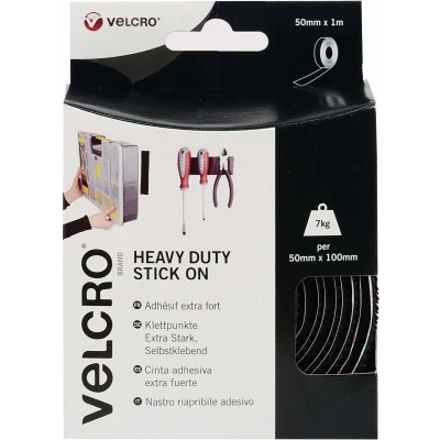 Afbeelding van VELCRO® VEL EC60241 Klittenband Om vast te plakken Haak en lusdeel, Extra sterk (l x b) 1000 mm 50 Zwart 1 m