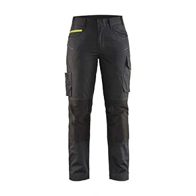 Afbeelding van Blaklader Dames service werkbroek met stretch 7195 1330 Zwart/High Vis Geel