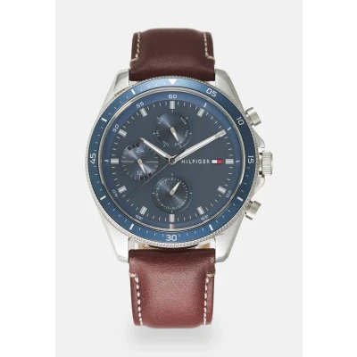 Afbeelding van Tommy Hilfiger Parker Horloge, Heren, Maat: One Size, Brown/blue
