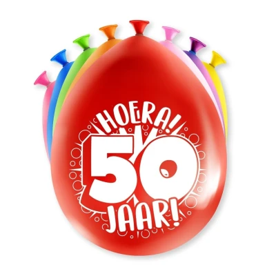 Afbeelding van Ballonnen 50 jaar party 30cm 8 stuks
