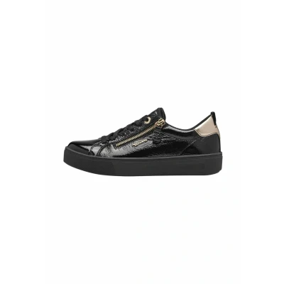 Afbeelding van Tamaris Comfort Sneakers laag, Dames, Maat: 39, Black patent Leer en textiel