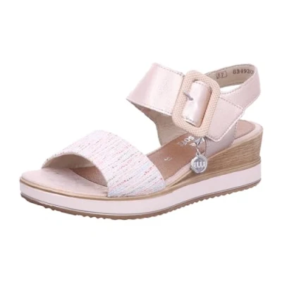 Afbeelding van Remonte Sandalen met sleehak, Dames, Maat: 39, Rosa Hoogwaardig imitatieleer