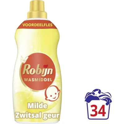 Afbeelding van 2+3 gratis: Robijn Klein &amp; Krachtig Wasmiddel Zwitsalgeur 32 Wasbeurten 1,19 liter