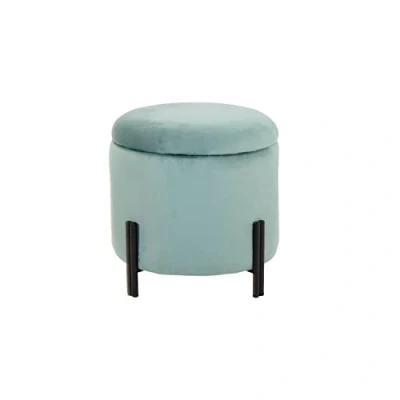 Afbeelding van Voetensteun DKD Home Decor Metaal Turkoois Polyester (42 x 42 cm)