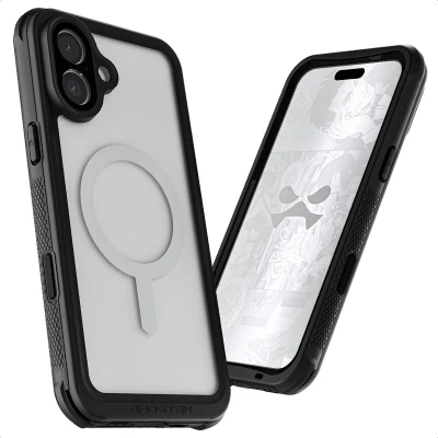 Afbeelding van Ghostek Nautical Waterproof MagSafe Case + Belt Swivel Holster Apple iPhone 16 Plus Clear