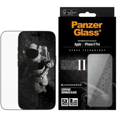 Afbeelding van PanzerGlass Ceramic Screenprotector met applicator voor de Apple iPhone 17 Pro