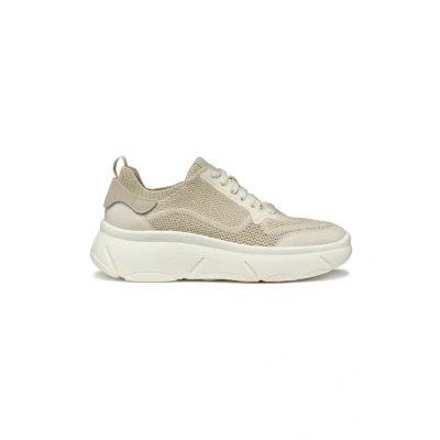 Afbeelding van Geox Sneakers laag, Dames, Maat: 39, Light taupe Textiel/ synthetisch