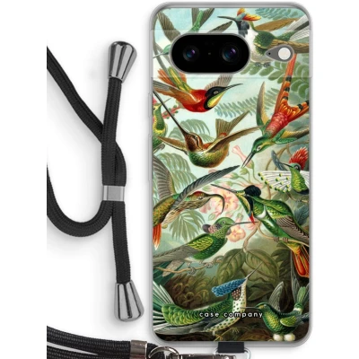Afbeelding van Case Company® hoesje met Koord geschikt voor Google Pixel 8 Haeckel Trochilidae Telefoonhoesje Zwart Bescherming aan alle Kanten en Over de Schermrand