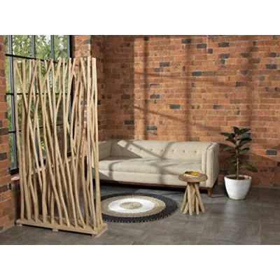 Afbeelding van Vente unique Ruimteverdeler van teakhout L 100 x D 25 H 180 cm naturel GAYANA