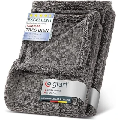 Afbeelding van Glart Twist auto XXL droogdoek premium 80 x 550 cm &amp; 60 40 microvezeldoeken voor krasvrij drogen voor/na het polijsten van de en velgenborstel, grote droge doek