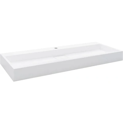 Afbeelding van Wastafel 120x46x11 cm mineraal gegoten/marmer gegoten wit