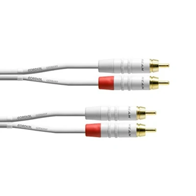Afbeelding van Cordial Audio Adapterkabel [2x Cinch stekker 2x stekker] 3.00 m Wit