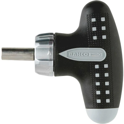 Afbeelding van BAHCO 808050TS ratelschroevendraaier 1/4&quot; stubby met T greep, 68 mm