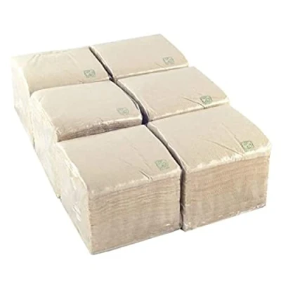 Afbeelding van Hostelnovo 600 stuks servetten voor Cocktail merk Bio Eco Color Natural 100% recyclebaar papier Micropoint 10 x cm (gevouwen) en 20 (opengevouwen)