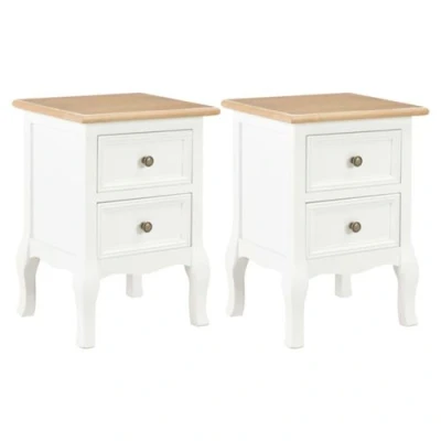 Afbeelding van Nachtkastje 2 st 35x30x49 cm MDF wit