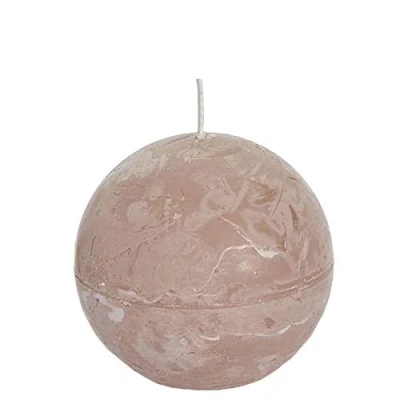 Afbeelding van Spaas Rustieke bolkaars 80 mm beige 6ST
