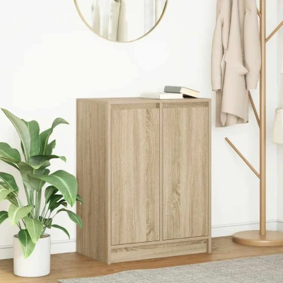 Afbeelding van vidaXL Dressoir 57x34x76 cm bewerkt hout sonoma eikenkleurig