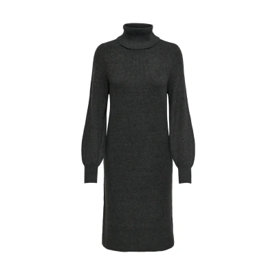 Afbeelding van ONLY Onlsasha L/S Rollneck NCA KNT Gebreide jurk, Dames, Maat: Small, Dark grey melange