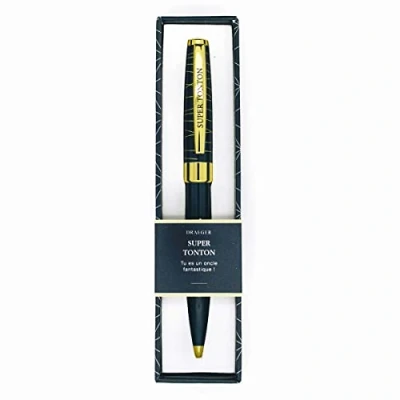 Afbeelding van Draeger Paris Intrekbare balpen &quot;SUPER TONTON&quot;, nachtblauw en goud, geschenkdoos