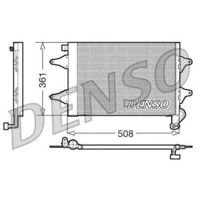 Afbeelding van DENSO DCN27004 Condensor Airco Met droger 508x361x16 R 134a 508 VOLKSWAGEN: Polo V Hatchback, IV SKODA: Fabia 2, Roomster