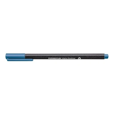 Afbeelding van Staedtler 334 63 Triplus Fineliner (driehoekig, superfijne, metalen punt, lijnbreedte ca. 0,3 mm, 10 stuks) delfterblauw