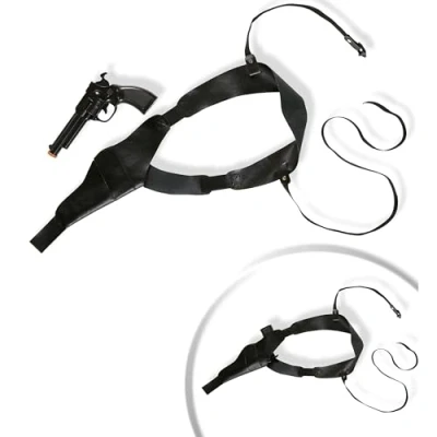 Afbeelding van Widmann Politie &amp; Detective Kostuum Schouderholster Met Pistool Zwart Carnavalskleding Verkleedkleding