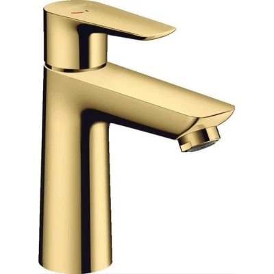 Afbeelding van Hansgrohe Talis E 1 gats wastafelkraan 110 CoolStart met waste polished gold