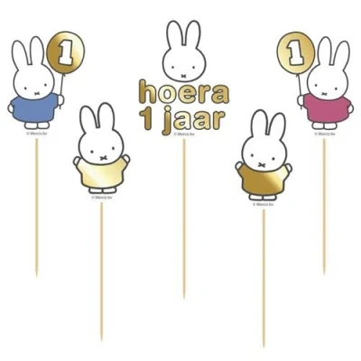 Image de Décoration de gâteau Miffy 1er anniversaire par 5