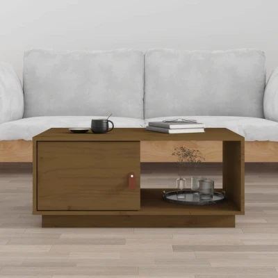 Afbeelding van Salontafel 80x50x35,5 cm massief grenenhout honingbruin