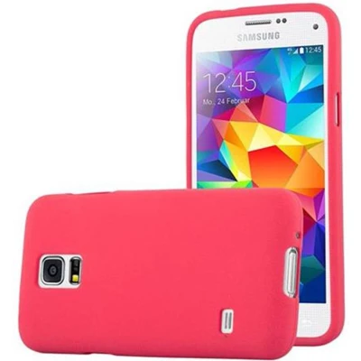 Afbeelding van Cadorabo Hoesje geschikt voor Samsung Galaxy S5 MINI / DUOS in FROST ROOD Beschermhoes gemaakt van flexibel TPU silicone Case Cover