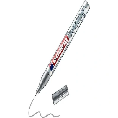 Image de edding 780 Marqueur peinture brillante argent 1 feutre pointe extra fine,8 mm pour dessin, coloriage, scrapbooking étanche, très opaque