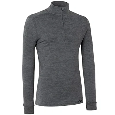 Afbeelding van GripGrab Merino Blend Half Zip Thermal Lange Mouw Winter Fiets Base Layer Grijs Unisex Maat XL