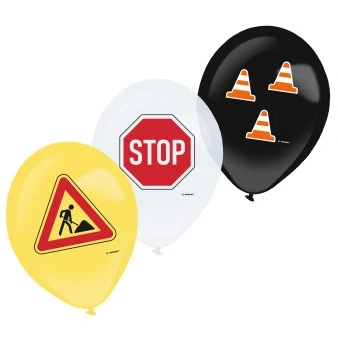 Afbeelding van Constructie Ballonnen 30cm 6 stuks