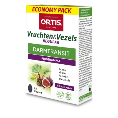 Afbeelding van Ortis Vruchten &amp; Vezels Regular Darmtransit Tabletten
